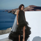 LUXE Tulle Ruffle Drama Black Gown