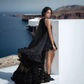 LUXE Tulle Ruffle Drama Black Gown