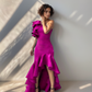 LUXE Fuscia Ruffle One Gown