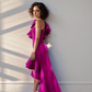 LUXE Fuscia Ruffle One Gown