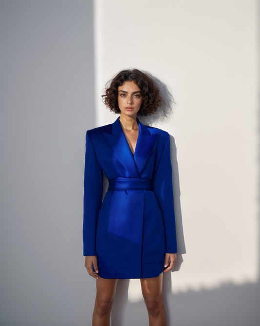 LUXE Electric Blue Blazer Dress