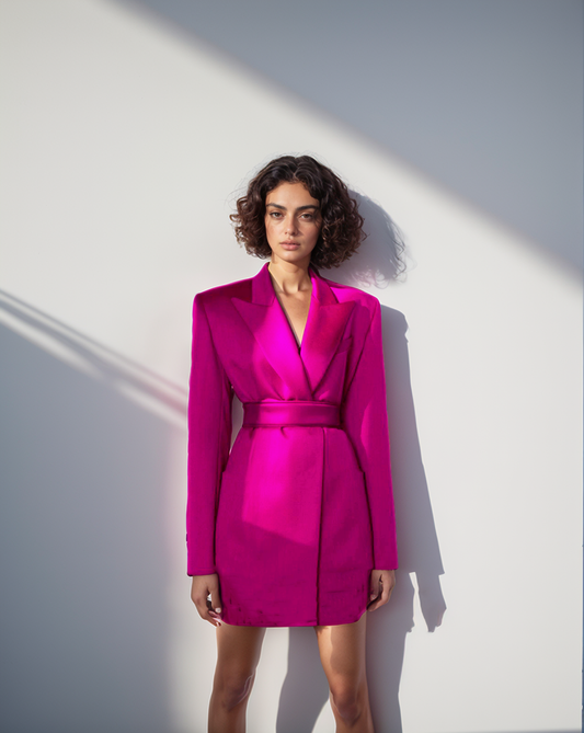 LUXE Fuscia Blazer Dress