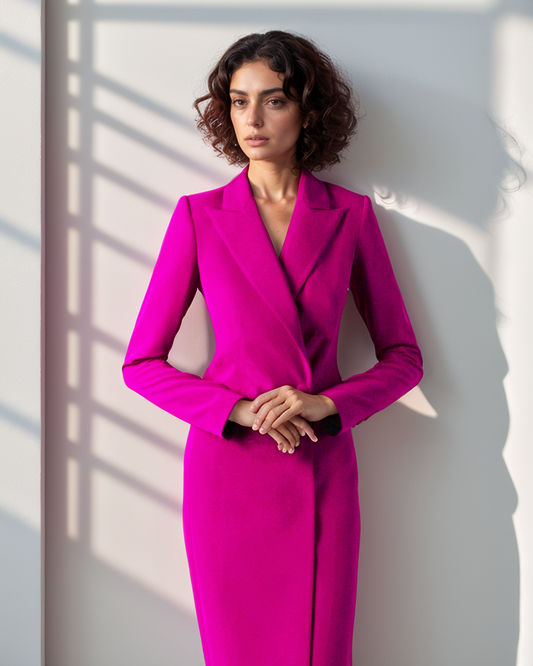 CLEARANCE Fuscia Blazer Midi