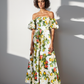 Lemon Cold Shoulder Maxi