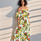 Lemon Cold Shoulder Maxi