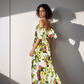 Lemon Cold Shoulder Maxi