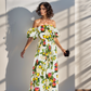 Lemon Cold Shoulder Maxi