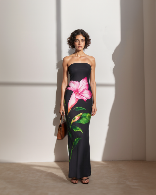 Black Lily Tube Gown