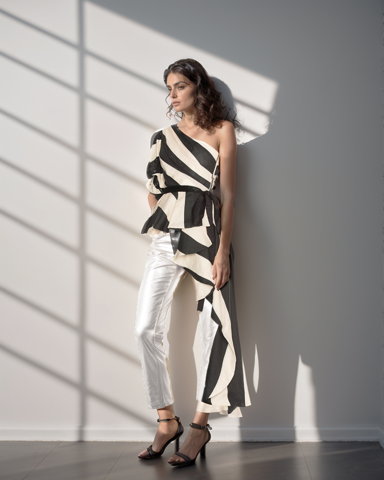 Striped One Drama Top