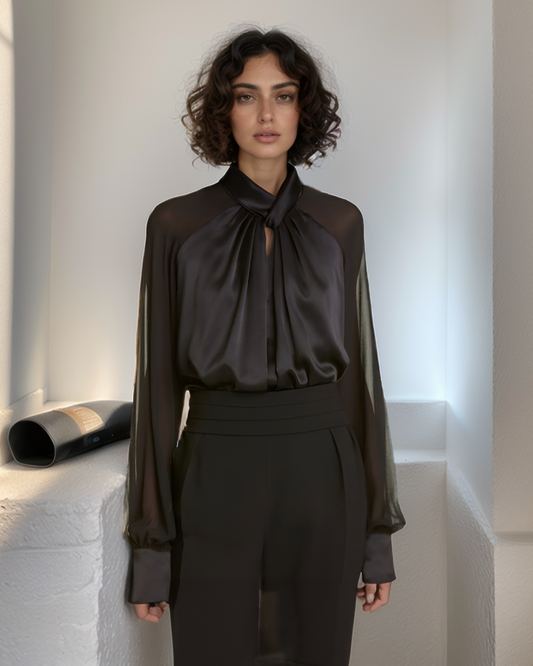 Black Satin Top