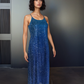 CLEARANCE - Sequins Blue Ombre Gown