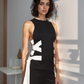 Black White Side Tie Top