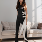 Black White Side Tie Top
