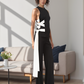 Black White Side Tie Top