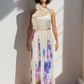 LUXE FlowerPaint Ruffle Halter Gown