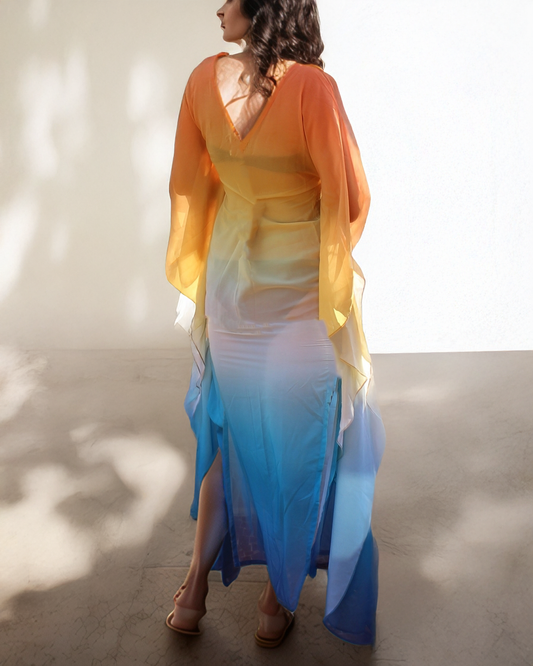 Yellow Blue Ombre Kaftan Cover
