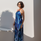 Blue Fantasy Halter Gown