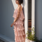 LUXE Pink Ruffle Maxi