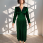 Emerald Vintage Wrap Dress