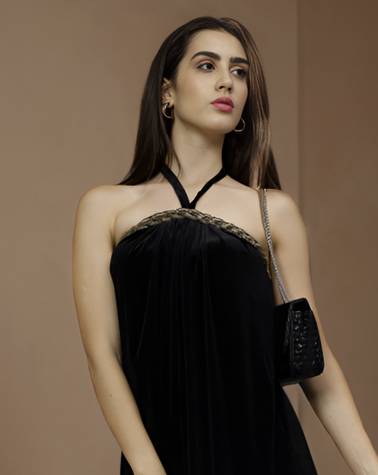 CLEARANCE - Velvet Metal Chain Midi