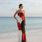 Hibiscus Black White Tube Gown