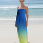 Blue Yellow Ombre Tube Gown