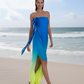 Blue Yellow Ombre Tube Gown