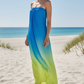 Blue Yellow Ombre Tube Gown