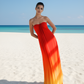 Red Yellow Ombre Tube Gown