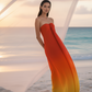 Red Yellow Ombre Tube Gown
