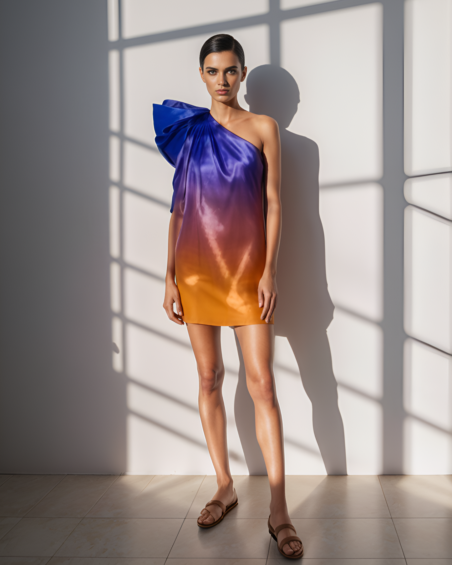 Glass Ombre Blue Orange One Dress