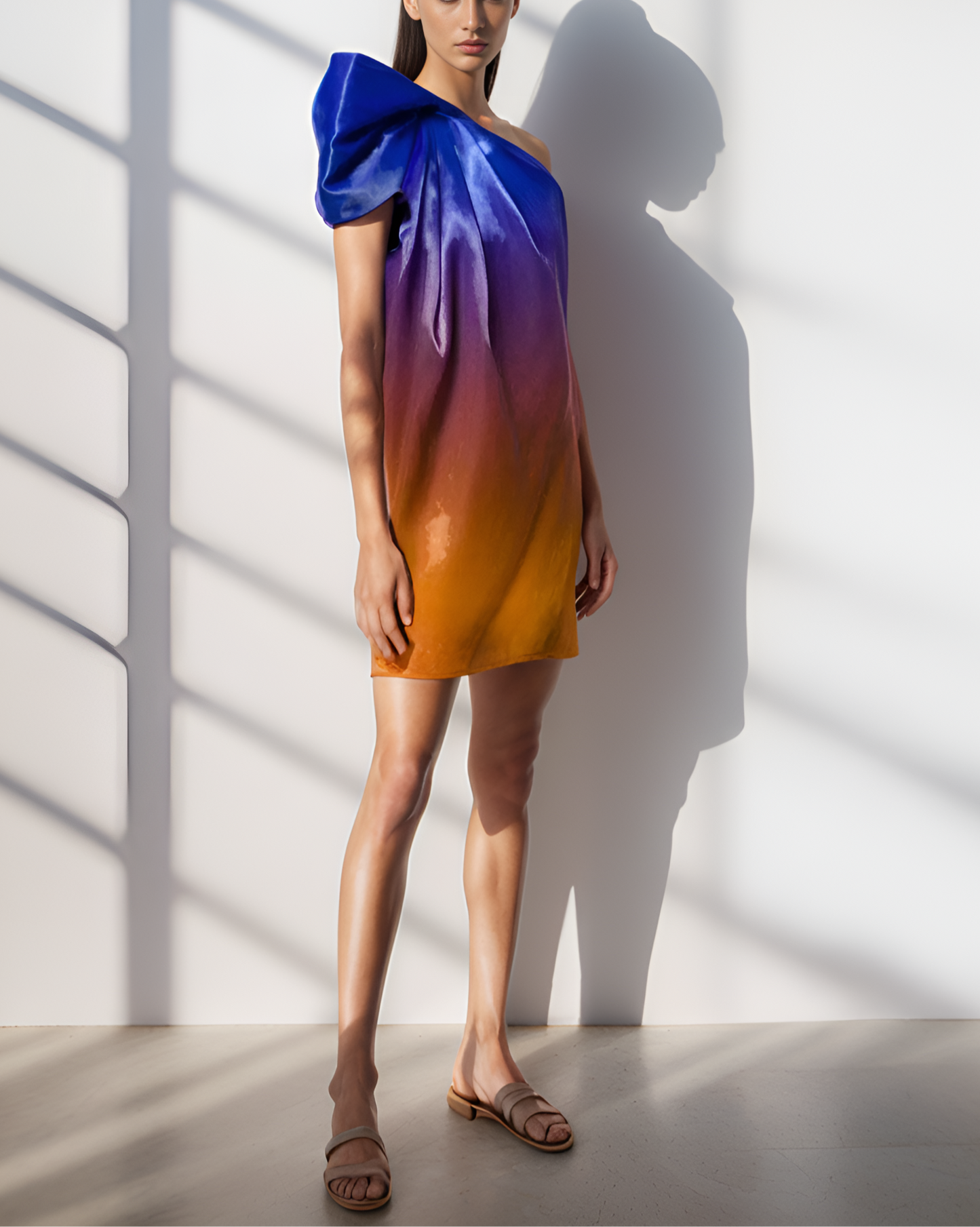 Glass Ombre Blue Orange One Dress