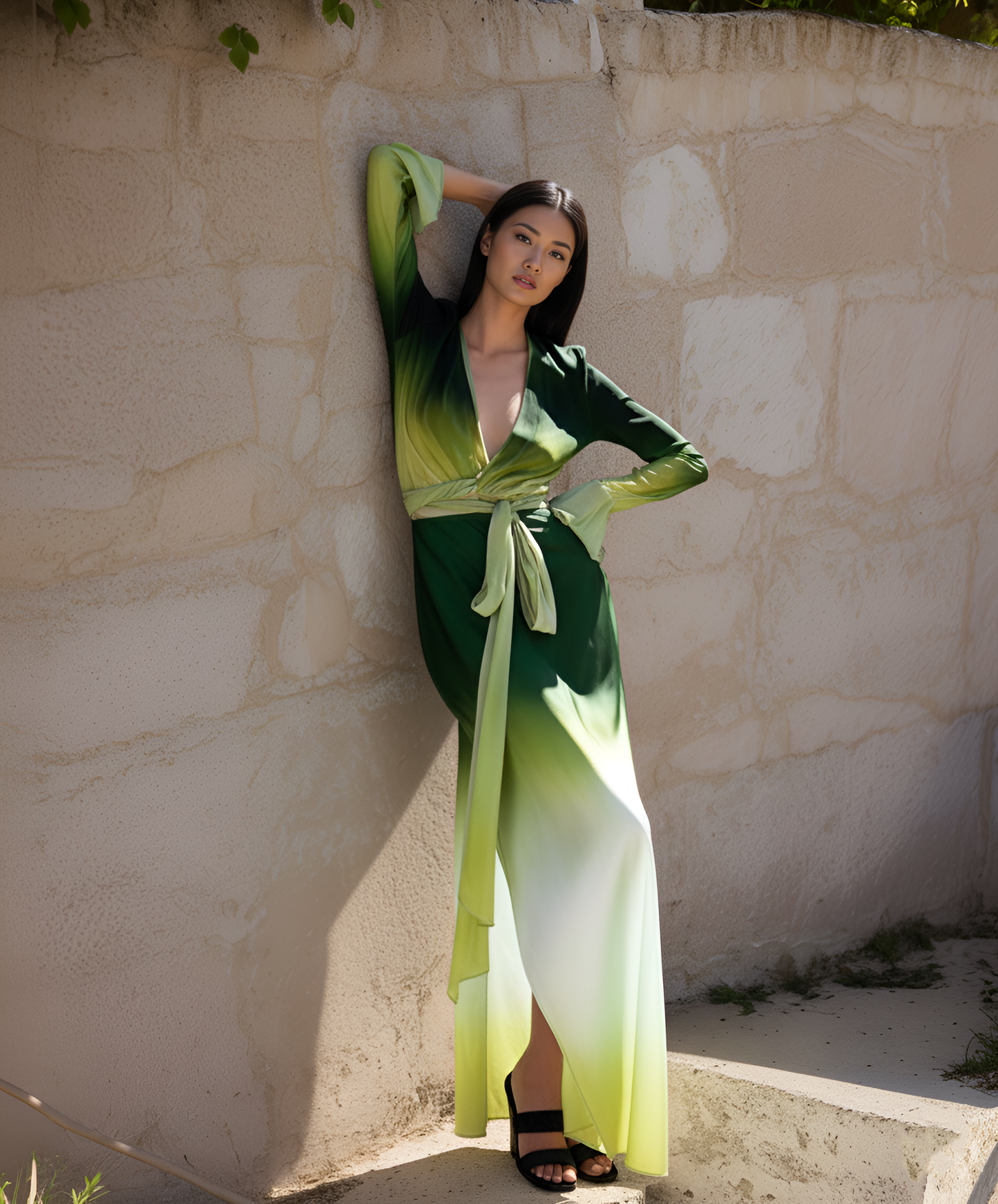 Green Yellow Ombre Top