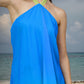Blue Yellow Ombre Halter Gown