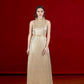 Metallic Gold Halter Gown
