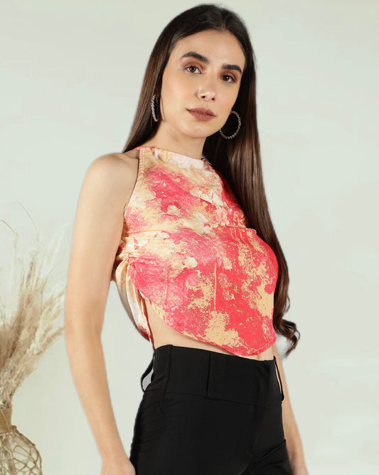 CLEARANCE - Sally Printed Handkerchief Top