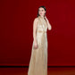 Metallic Gold Halter Gown