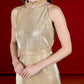 Metallic Gold Halter Gown