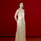 Metallic Gold Halter Gown