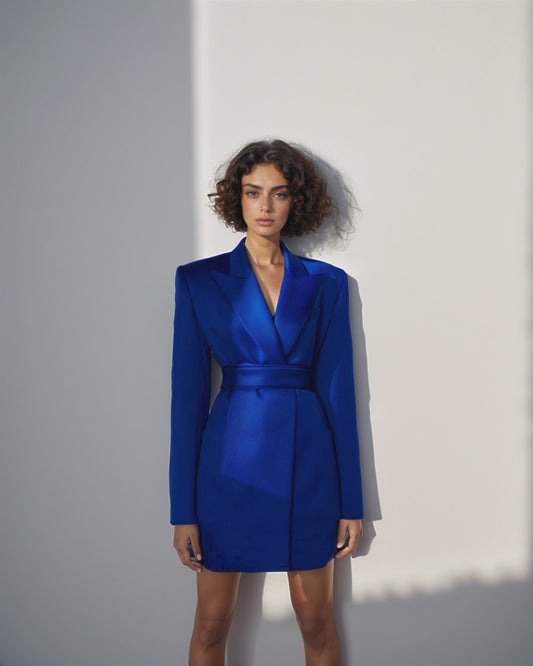 LUXE Electric Blue Blazer Dress