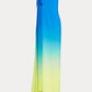 Blue Yellow Ombre Tube Gown