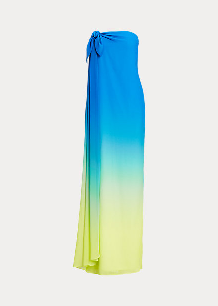 Blue Yellow Ombre Tube Gown